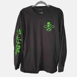 Salt Life Skulls & Hooks Boat Dive Fish Ocean Long Sleeve T Shirt Size Medium